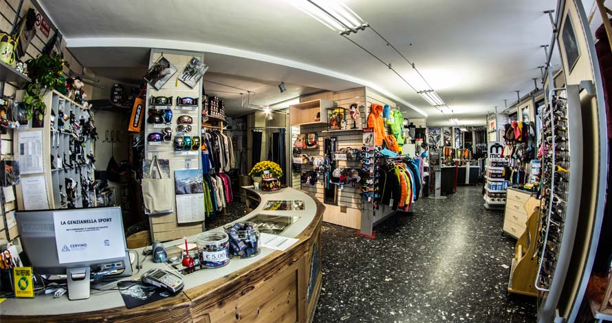 Vue intérieur magasin Genzianella Sport